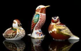 Royal Crown Derby Trio of Handpainted Paper Weights (3) 1.