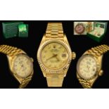 Rolex Oyster Perpetual 18ct Gold - Superb Datejust - Automatic Chronometer Ladies Wristwatch.