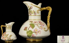 Royal Worcester Hand Painted Blush Ivory Jug,