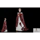 Royal Worcester Hand Painted Porcelain Figurine ' Queen Elizabeth II ' In Celebration of the Queens