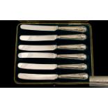 Mappin & Webb Set of Six Silver Handle Butter Knives of Excellent Quality, Large Size - Ornate