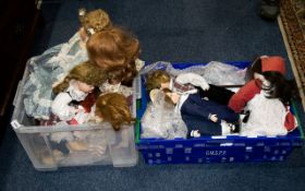 A Mixed Collection Of Modern Porcelain Dolls Approx 10 in total,