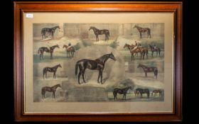 Equestrian/Horseracing Interest Framed print depicting the 'Blacklock Line Of St Simon (1881)