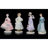 Victoria and Albert Museum Royal Worcester Ltd Edition Hand Painted Set of Four Porcelain Figures