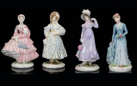 Victoria and Albert Museum Royal Worcester Ltd Edition Hand Painted Set of Four Porcelain Figures