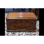 A Mahogany Chest/Document Box of small proportions with panelled front, twin handles on bobbin feet,