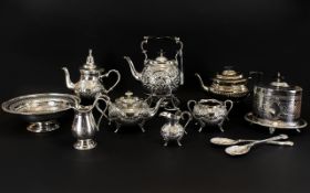 A Large Collection of Late 19th/Early 20thC Plated Items 12 pieces in total.