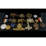 A Collection Of Cap Badges Regiments to include Manchester, The Kings Own, Yorkshire,