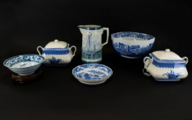A Small Collection of Ceramics comprising a pair of Churchill 'Out of The Blue' Serve Ware,
