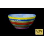 Clarice Cliff Handpainted Footed Bowl 'Liberty' Design Circa 1929 - 1934, Bizzare range, 18 cm, 7.25