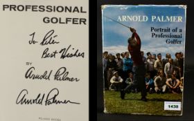 Arnold Palmer Autograph In His Hard Back Book - superb signature.