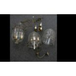 A Set Of Three Early 20th Century Lantern Lights Possibly adapted,