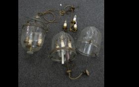 A Set Of Three Early 20th Century Lantern Lights Possibly adapted,