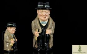 Royal Doulton Handpainted Early Toby Jug 'Winston Churchill' Large Size D 6171,