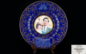 Caverswall Wall Plate Commemorating the Wedding of Prince Charles to Diana Spencer on 29th July