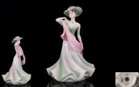 Coalport Hand painted Porcelain Figurine ' Ladies Of Fashion Series' 'Summer Days' Modelled By Joan