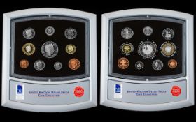 Royal Mint United Kingdom 2000 Delux Proof Coin Collection ( 10 ) Coins In Total,