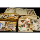 A Mixed Collection Of Loose Stamps And Two Scarcely Filled Albums Mostly GB, Europe,