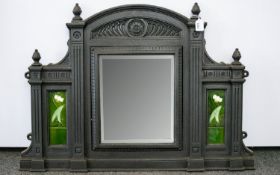 Art Nouveau Period Original and Genuine Superb Quality Cast Iron Shaped and Impressive Fire Place