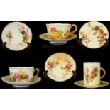 Royal Worcester Superb Quality Hand Painted Coffee Can and Saucer - Date 1888. Saucer 4.