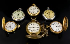 A Mixed Bag Of Pocket Watches six in total to include two full hunters,