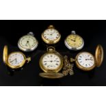 A Mixed Bag Of Pocket Watches six in total to include two full hunters,