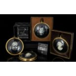 A Collection Of Four Framed Modern Cameos One depicting a Roman chariot, maiden,