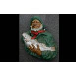Plaster Bust Of A Fisherman - Textured Wall Hanging Bust, 1960's Fish And Chip Shop Display.