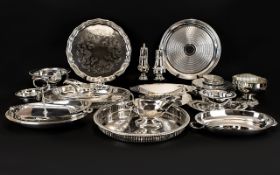 A Large Collection of Plated Serving Ware approx (28) items in total.