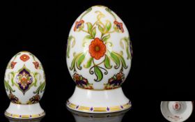 Royal Crown Derby Hand Painted World Egg (Italy). With Stand.