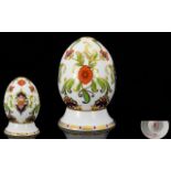 Royal Crown Derby Hand Painted World Egg (Italy). With Stand.