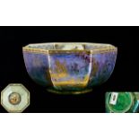 Wedgwood Art Deco Period Lustre Octagonal Shaped Bowl 'Dragon' design. Pattern number 24831.