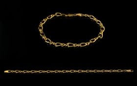 Ladies 9ct Gold Fancy Bracelet. Fully Marked for 9ct Gold. Good Clasp. 3.8 grams.