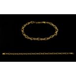 Ladies 9ct Gold Fancy Bracelet. Fully Marked for 9ct Gold. Good Clasp. 3.8 grams.