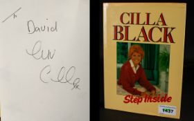 Cilla Black Autograph In Her Hard Back Book 'Step Inside'.