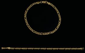 18ct Gold Nice Quality Curb Design Bracelet marked 750-18ct, excellent clasp. 6.