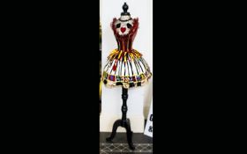 Mannequin With Casino Theme, Painted Black With Tutu Style Dress, Decorated In Casino Theme.
