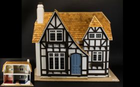 Dolls House In Tudor Style - circa early to mid 20th Century, height 21 Inches,