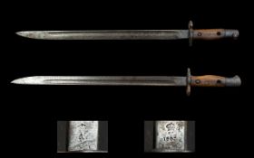 British Pattern 1907 Long Sword Bayonet. Marked 1907, Crown over GB with 1907 below.