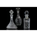 A Collection of Glass Decanters.
