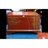 Oriental Red Lacquered Camphor Chest.