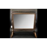 A 19th Century Toilette Mirror Swivel top mirror on base with three drawers,
