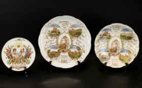 Victoria Diamond Jubilee 1837-1897 Commemorative Plates (2) showing Royal residences: Buckingham