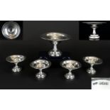 George V Nice Quality Set of 5 Sweetmeat Pedestal Dishes, One Large & 4 Smaller Ones of Plain Form