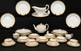 Spode Superb Quality Fine Bone China 63 Piece Part Tea and Dinner Service Fleurs De Lys Gold