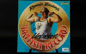 Ronnie Barker Autograph On His L.P Record The Fames 'Two Ronnies' Star.