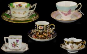 A Mixed Collection Of Antique And Vintage Teacups Five items in total to include continental