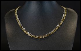 9ct Contemporary Two Tone Gold Necklace