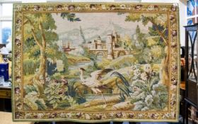 A Woven Tapestry Panel with floral and f