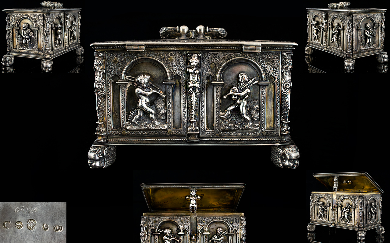 A German Augsberg Silver Jewellery Caske - Image 2 of 2